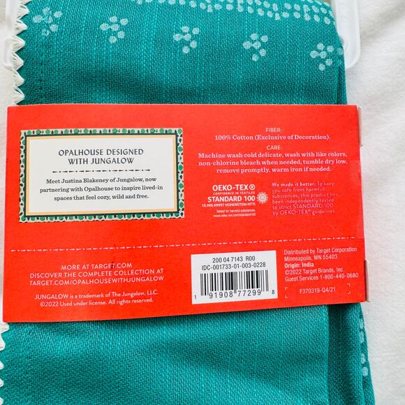 Opalhouse x Jungalow Cotton Tassel Napkins Set of 4 Teal Boho NWT - Picture 3 of 6